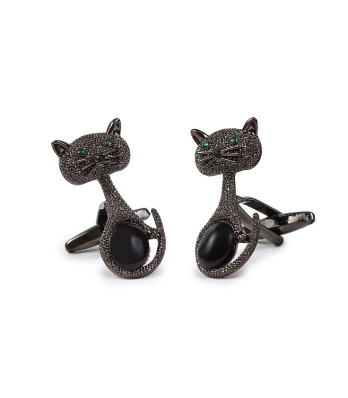 Gemelos de Camisa Gato ojos verdes 35x13mm