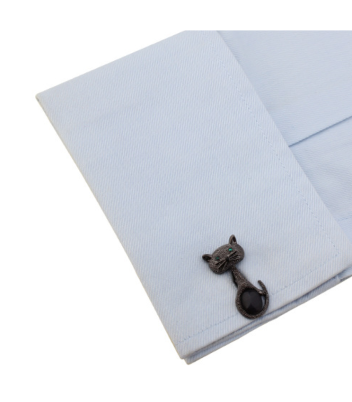 Gemelos de Camisa Gato ojos verdes 35x13mm