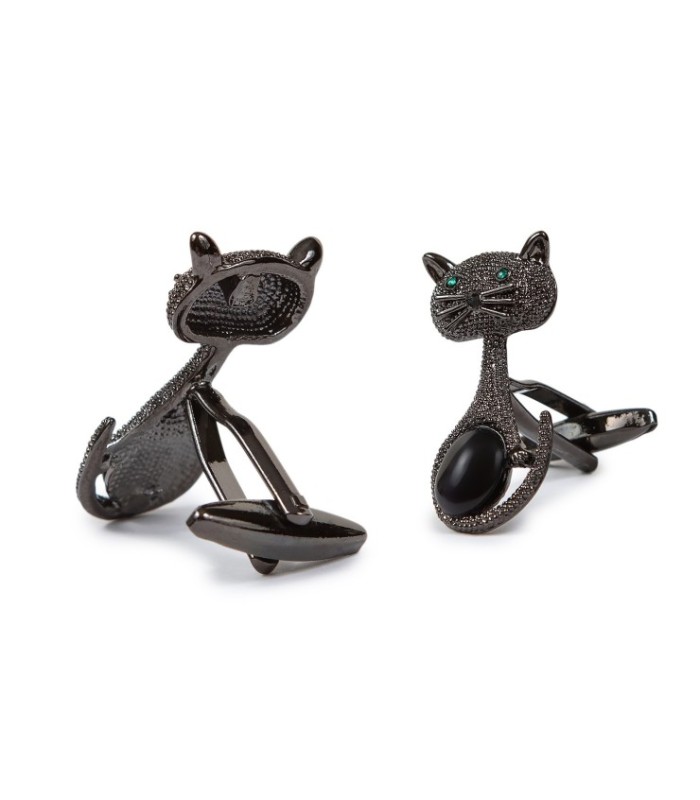 Gemelos de Camisa Gato ojos verdes 35x13mm