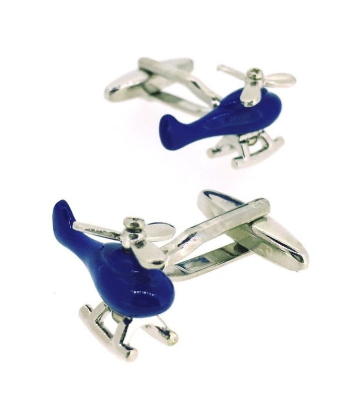 Gemelos de Camisa Helicóptero Azul