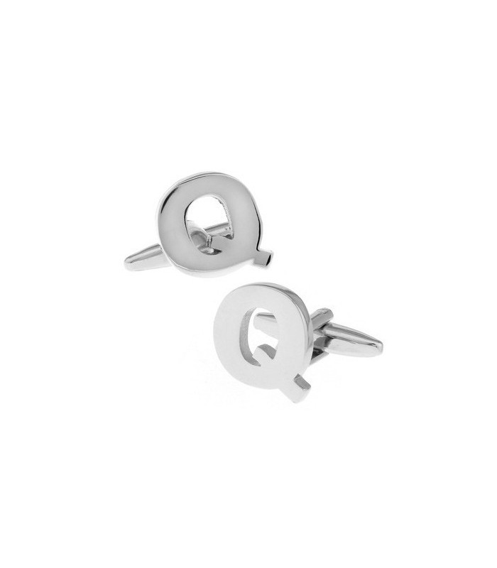 Gemelos de Camisa Inicial Letra Q Medio Par