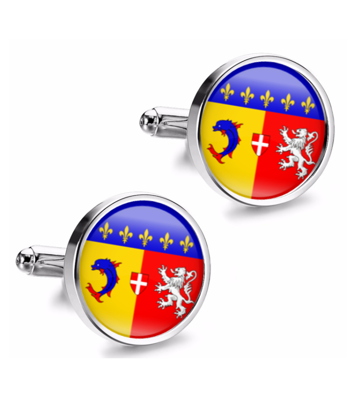 Gemelos de Camisa Magglass Banderas Regiones Francia Rhone-Alpes