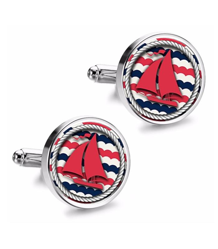 Gemelos de Camisa Magglass Barco de Vela Nautico Nº1 16mm