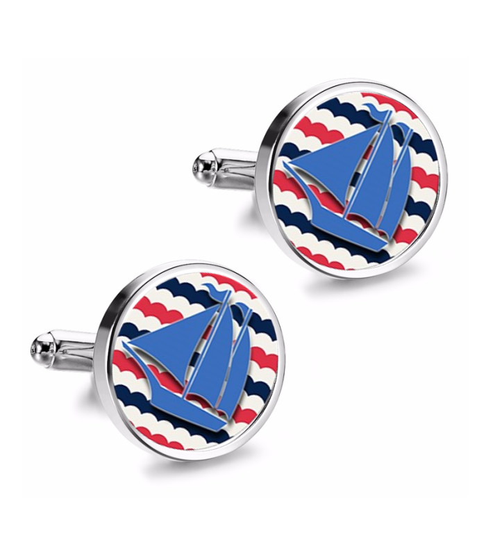 Gemelos de Camisa Magglass Barco de Vela Nautico Nº2 16mm