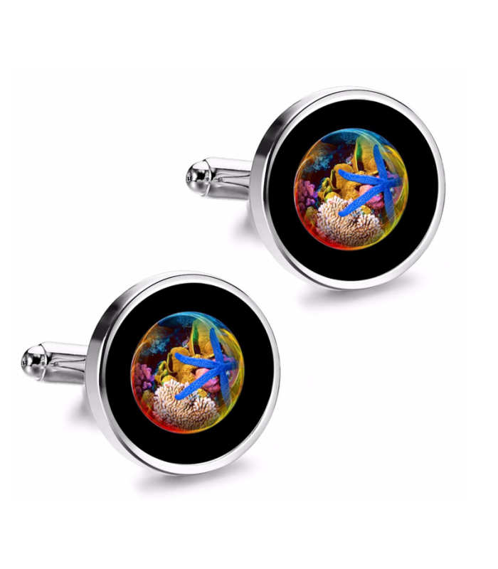 Gemelos de Camisa Magglass Fondo Marino Nº1 16mm