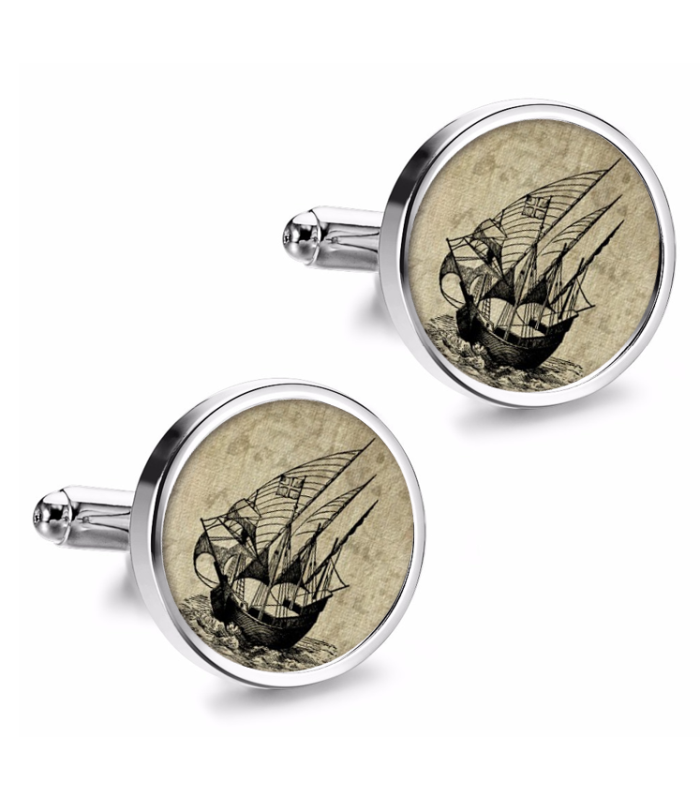 Gemelos de Camisa Magglass Grabados Barcos Nº3 16mm