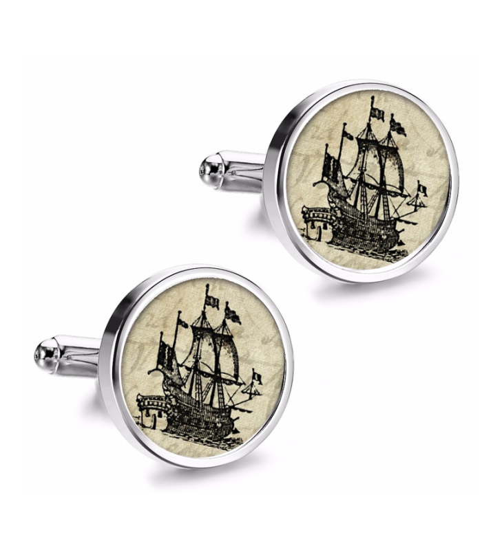Gemelos de Camisa Magglass Grabados Barcos Nº5 16mm