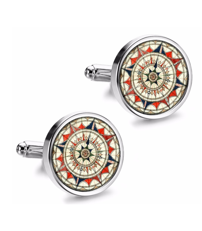 Gemelos de Camisa Magglass Rosa de los Vientos y Navegacion Nº3 16mm