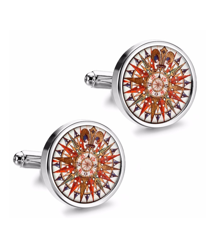 Gemelos de Camisa Magglass Rosa de los Vientos y Navegacion Nº5 16mm