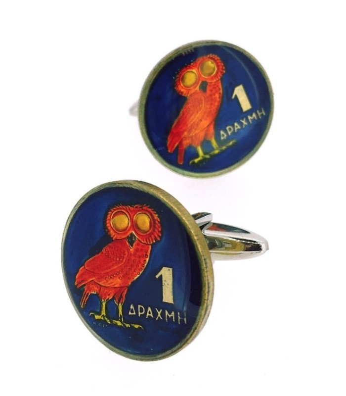 Gemelos de Camisa Moneda 1 Dracma Años 70