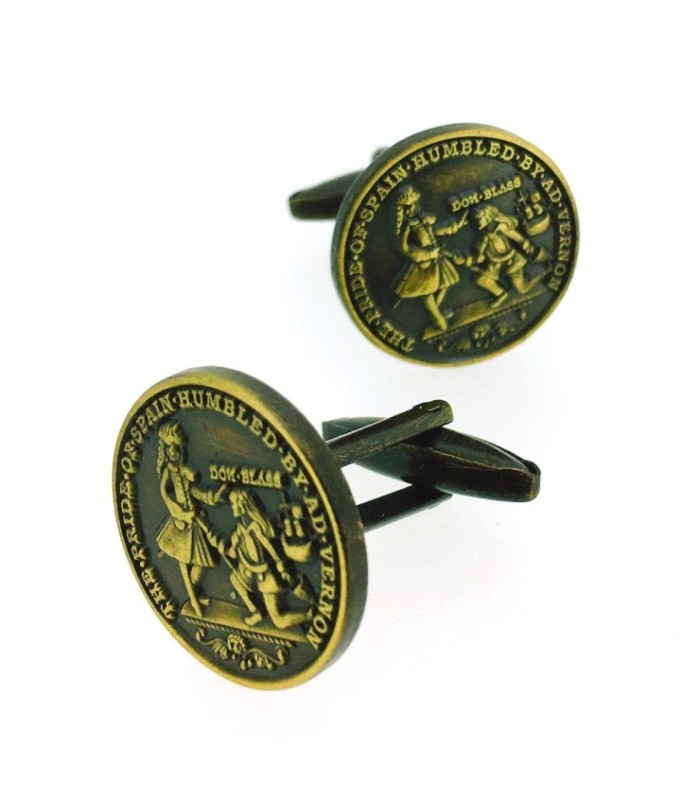 Gemelos de Camisa Moneda Blas de Lezo Cartagena 1741