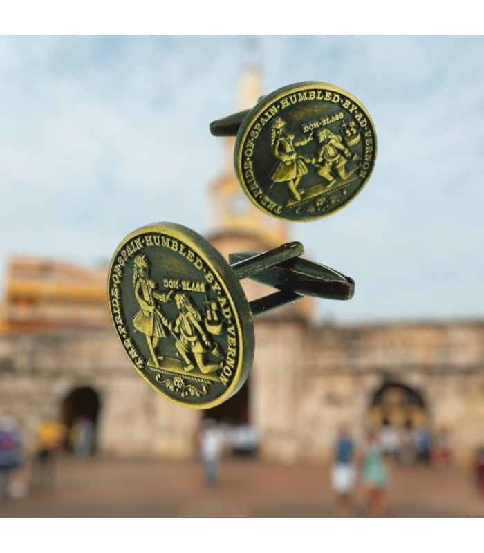 Gemelos de Camisa Moneda Blas de Lezo Cartagena 1741