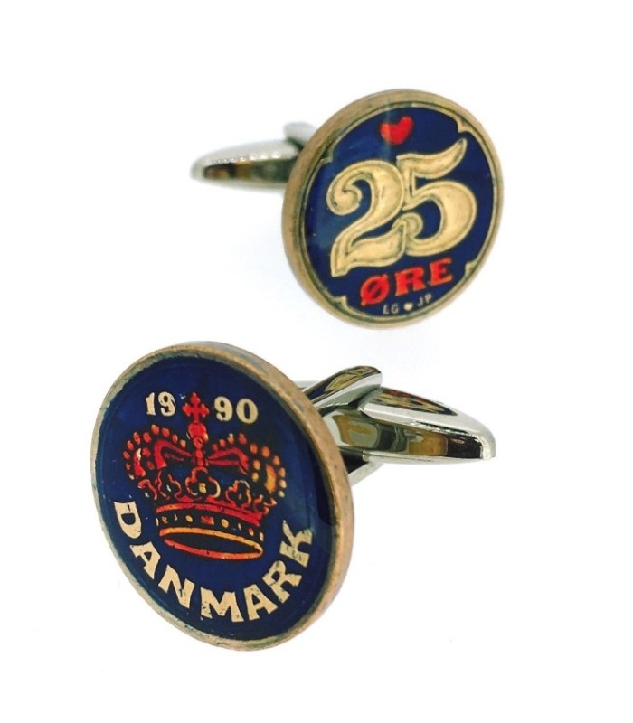 Gemelos de Camisa Moneda Dinamarca 25 ORE