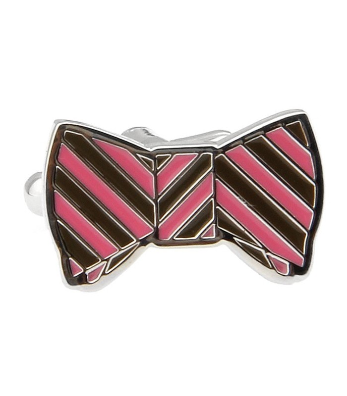 Gemelos de Camisa Pink   Brown Bow Tie