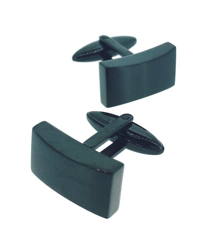 Gemelos de Camisa Rawjco Life Plain Black Inox