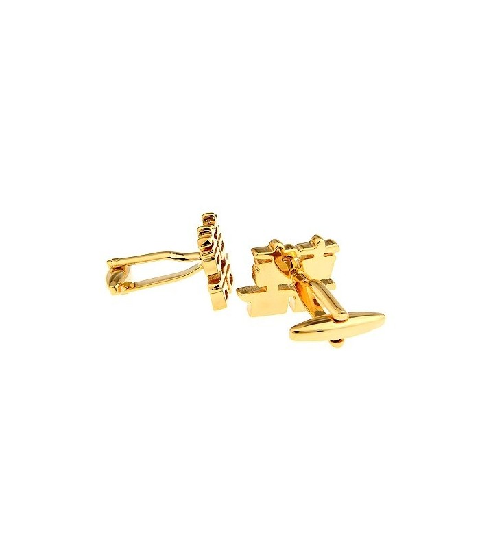 Gemelos de Camisa Simbolo de la Felicidad Chinese Double Happiness Gold 20x16mm