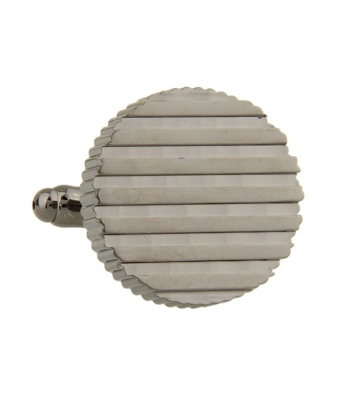 Gemelos de Camisa Stripped Rounded Gunmetal