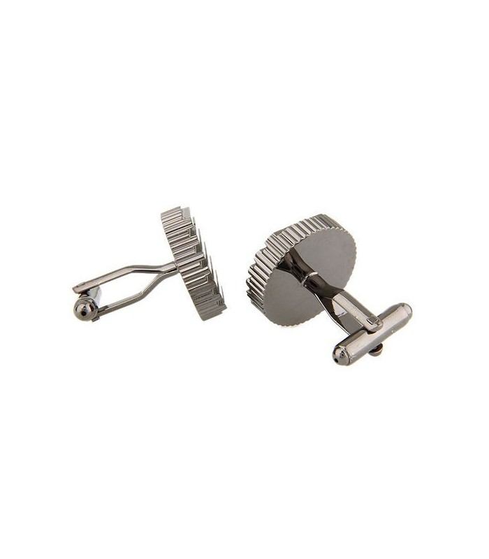 Gemelos de Camisa Stripped Rounded Gunmetal