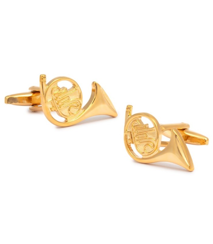 Gemelos de Camisa Trompeta Francesa Dorada 23x12mm