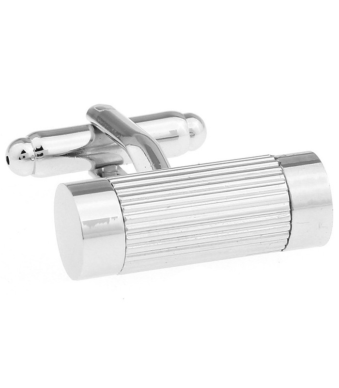 Gemelos de Camisa Wedding Steel Stripes Cilinder