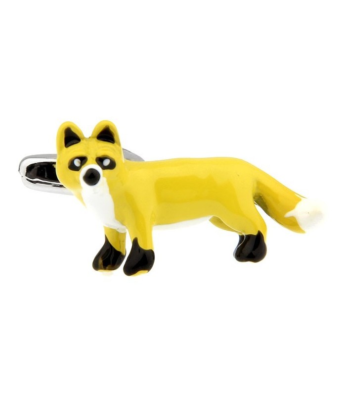 Gemelos de Camisa Zorro Esmaltado Amarillo