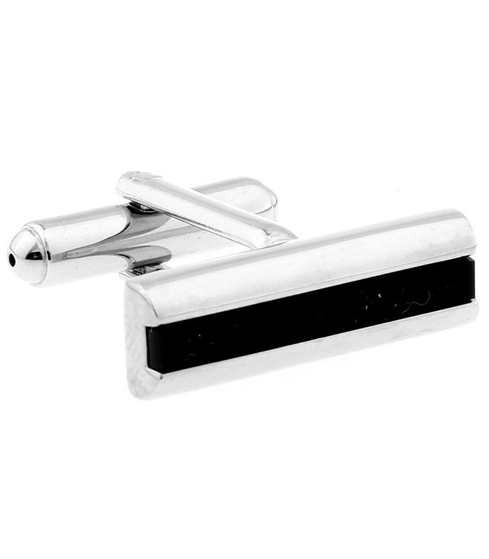 Gemelos Elegant Single Black Stripe