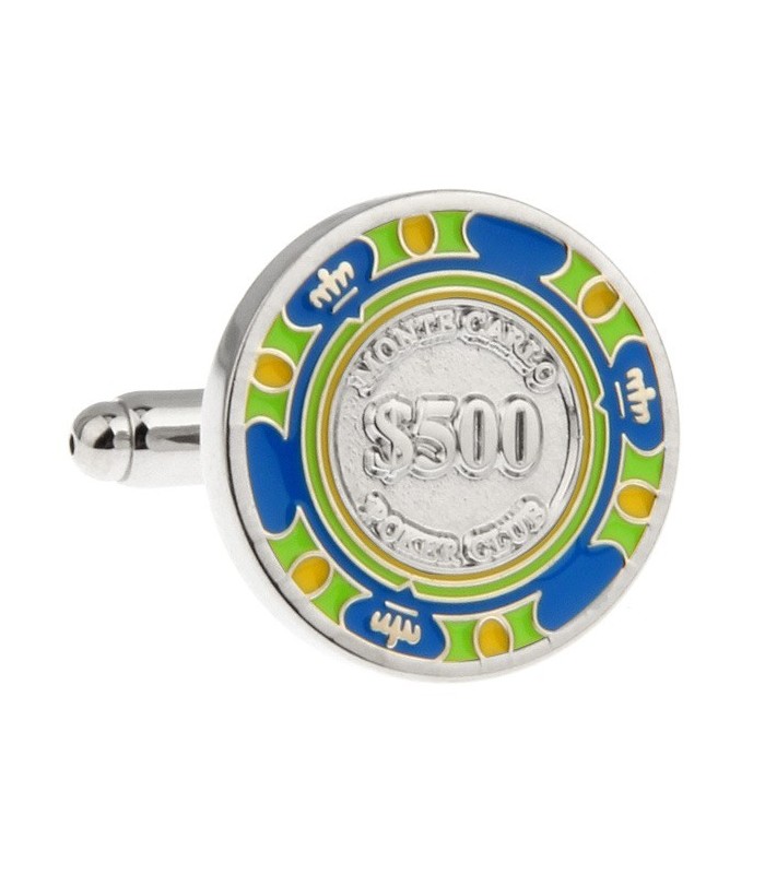 Gemelos Ficha Poker Verde y Azul