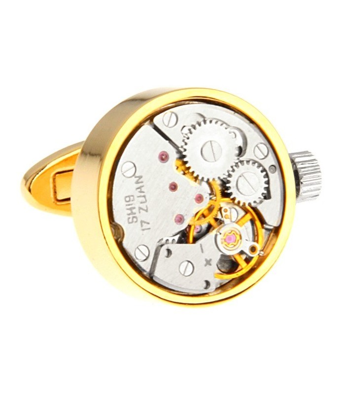 Gemelos Mecanismo de Reloj Vintage Gold 20mm