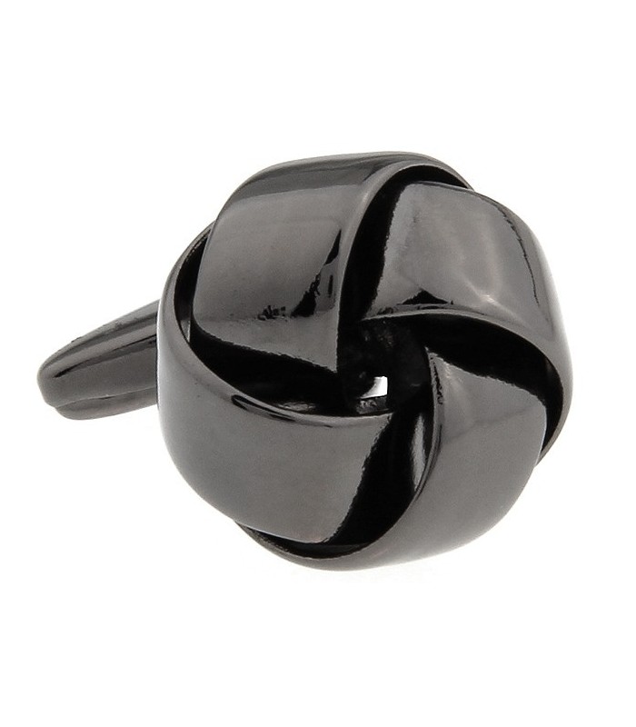 Gemelos Nudo Acero Negro Single