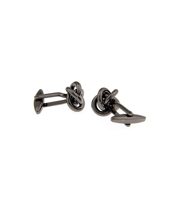 Gemelos Nudo Black Steel Double