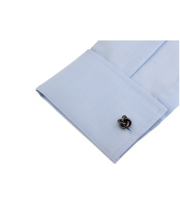 Gemelos Nudo Black Steel Double