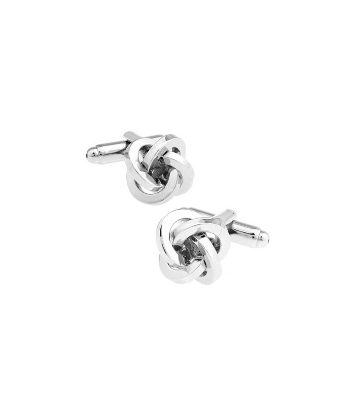 Gemelos Nudo Color Plateado Square