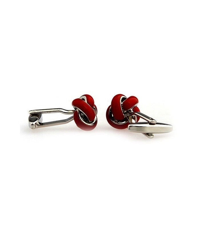 Gemelos Nudo Esmaltados Rojo II