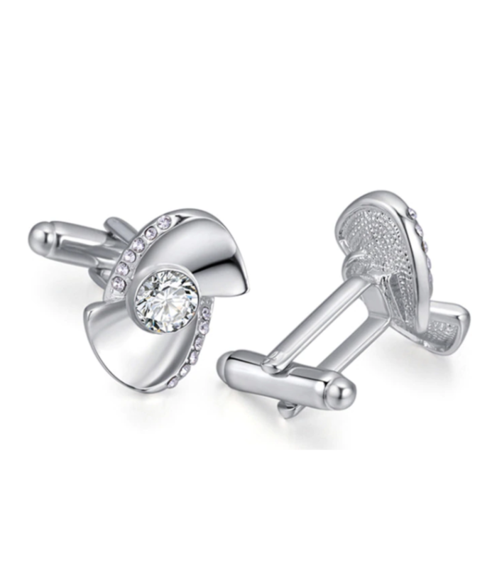 Gemelos para Boda Buttlerfly Crystal Steel Plated Cufflinks