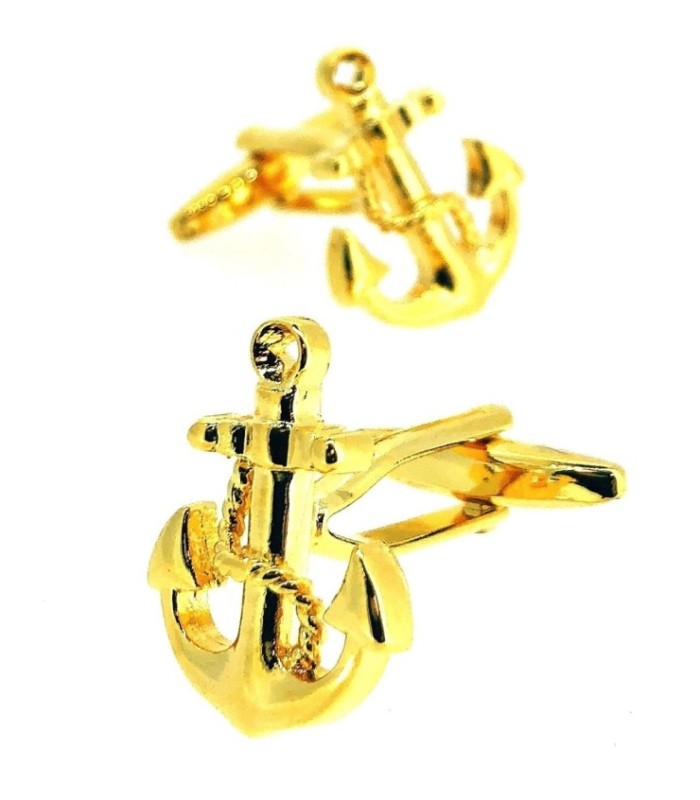 Gemelos para Camisa Ancla Marinera II Dorada