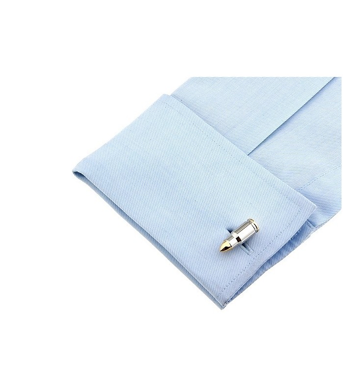 Gemelos para camisa Bala con punta Dorada