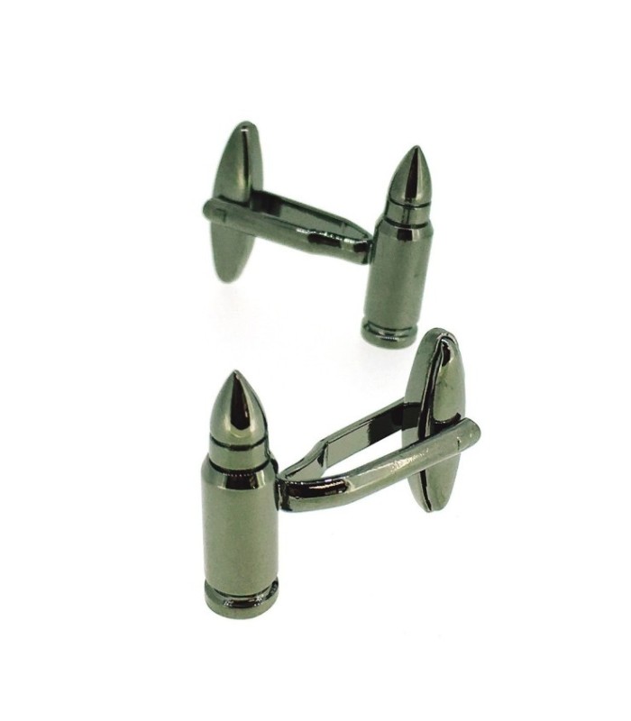 Gemelos para Camisa Balas Acero Negro