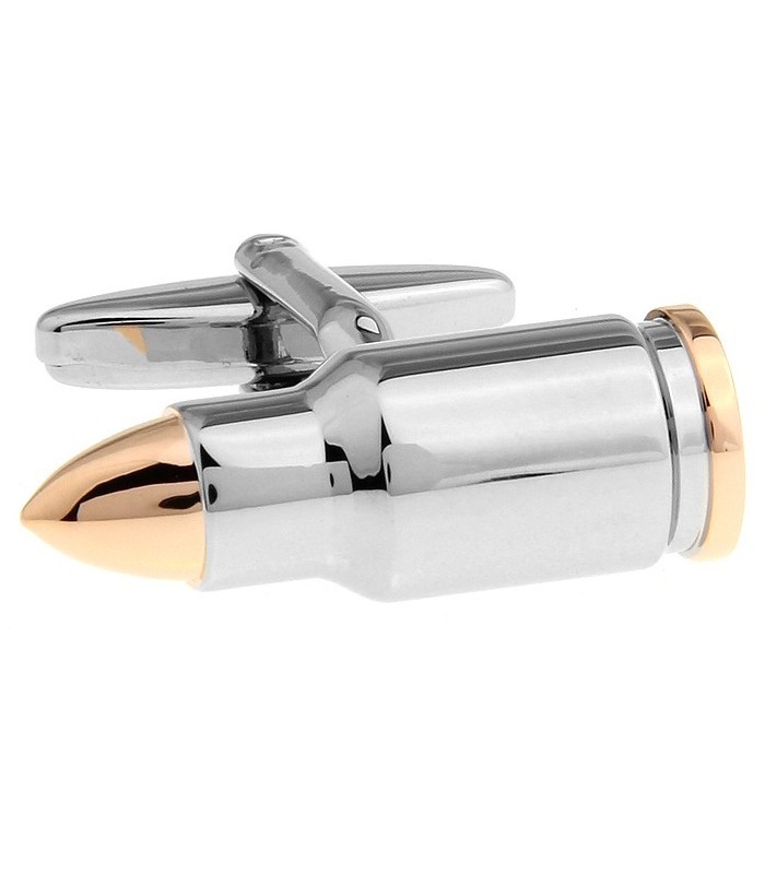 Gemelos para camisa Balas Modelo II Acero y Oro Rosa