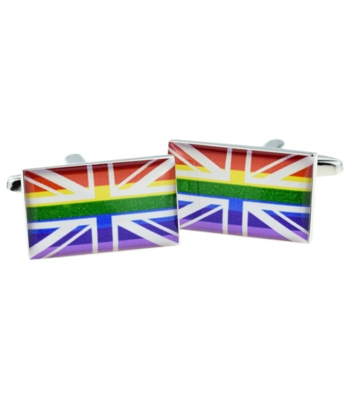 Gemelos para camisa Bandera de la Union Jack LGTBI