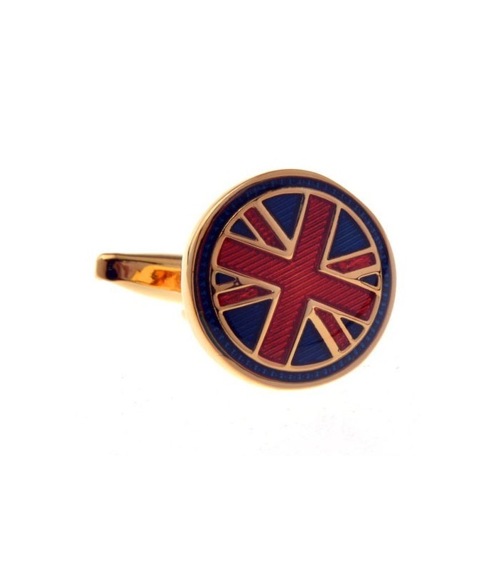 Gemelos para Camisa Bandera Reino Unido Esmaltada Golden