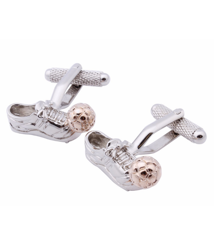 Gemelos para Camisa Bota y Balón Acero y Dorado