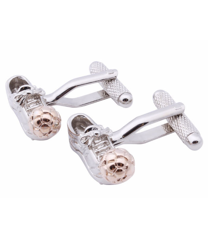 Gemelos para Camisa Bota y Balón Acero y Dorado