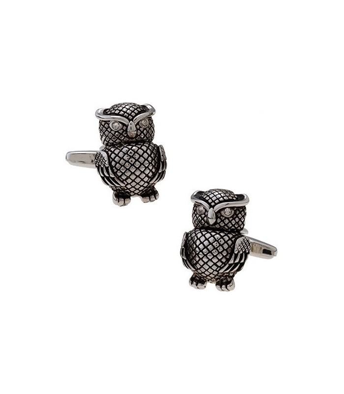 Gemelos para camisa Búho Acero