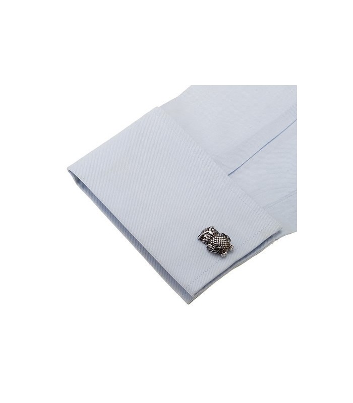Gemelos para camisa Búho Acero