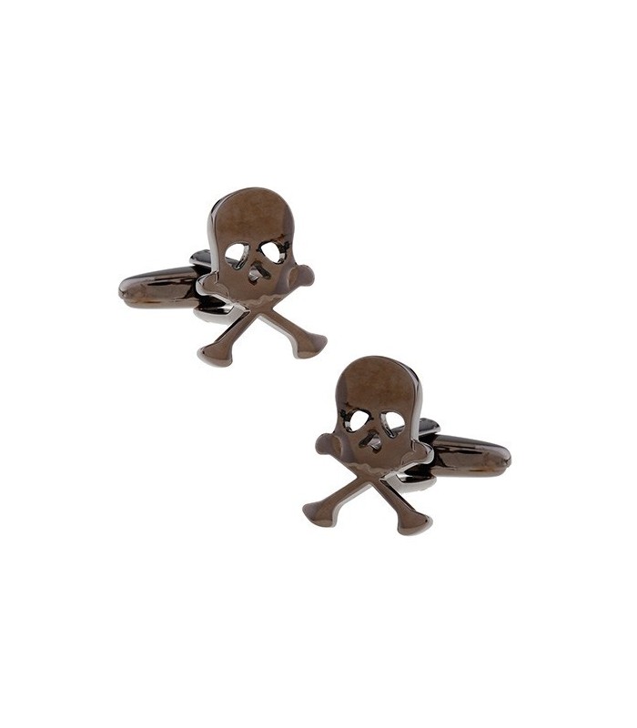Gemelos para Camisa Calavera Acero Negro