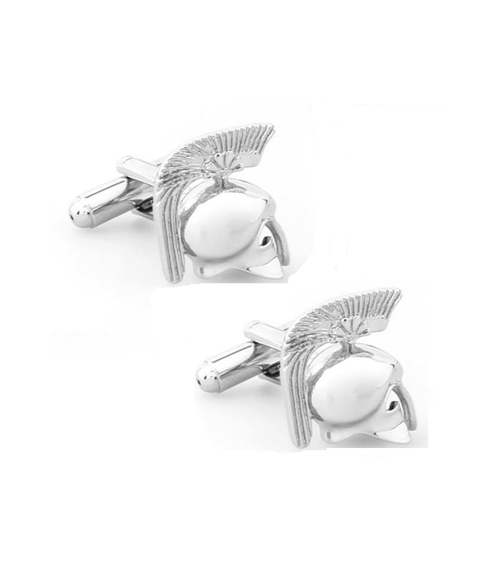 Gemelos para camisa Casco Espartano Acero Plateado