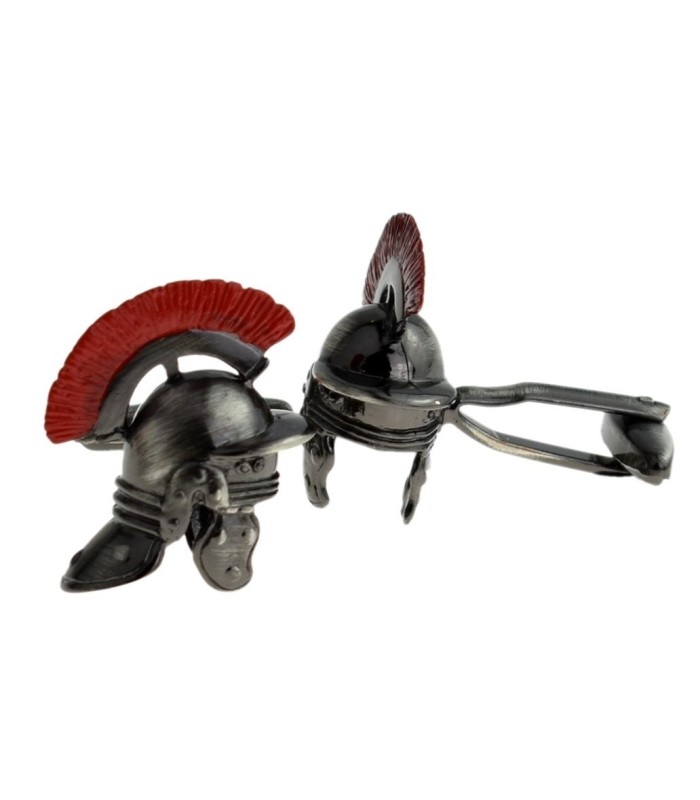 Gemelos para camisa Casco Romano Acero y Rojo