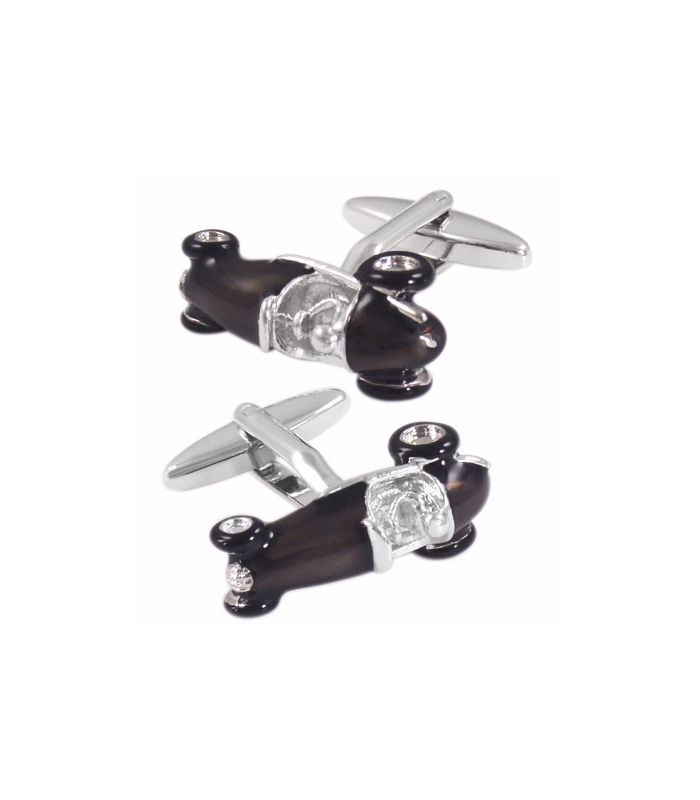 Gemelos para camisa Coche Bolido Deportivo Racing 3D Negro