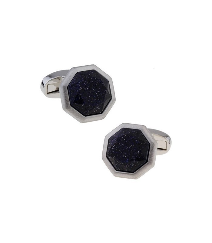 Gemelos para camisa Cristal Octogonal Bright Black II