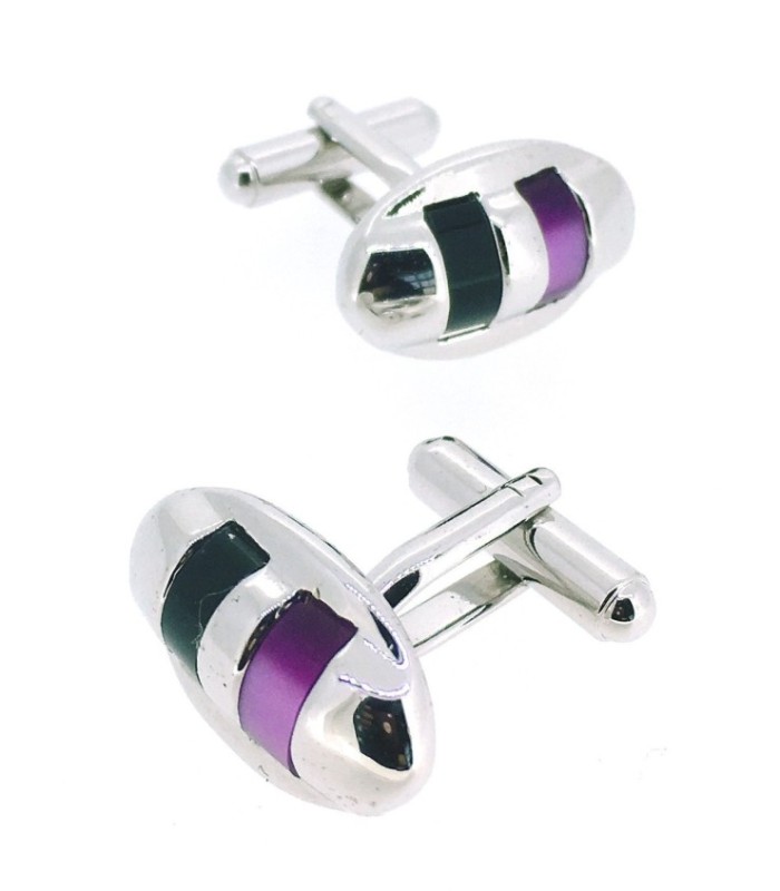 Gemelos para camisa Cristal Violeta y Negro